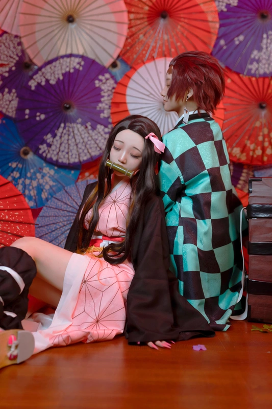 COS-鬼灭之刃COS灶门炭治郎@鹤祈灶门祢豆子@楚楚子 - 楚楚子w